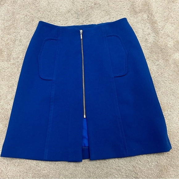 Sandra Angelozzi cobalt royal blue front zipper skirt Sz 38 - Picture 10 of 10